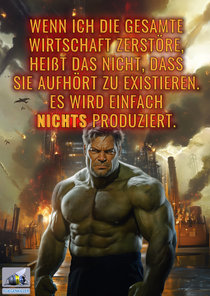 politischer Poster von Czeslaw Gorski - hulk der wirtschaftszerstuerer